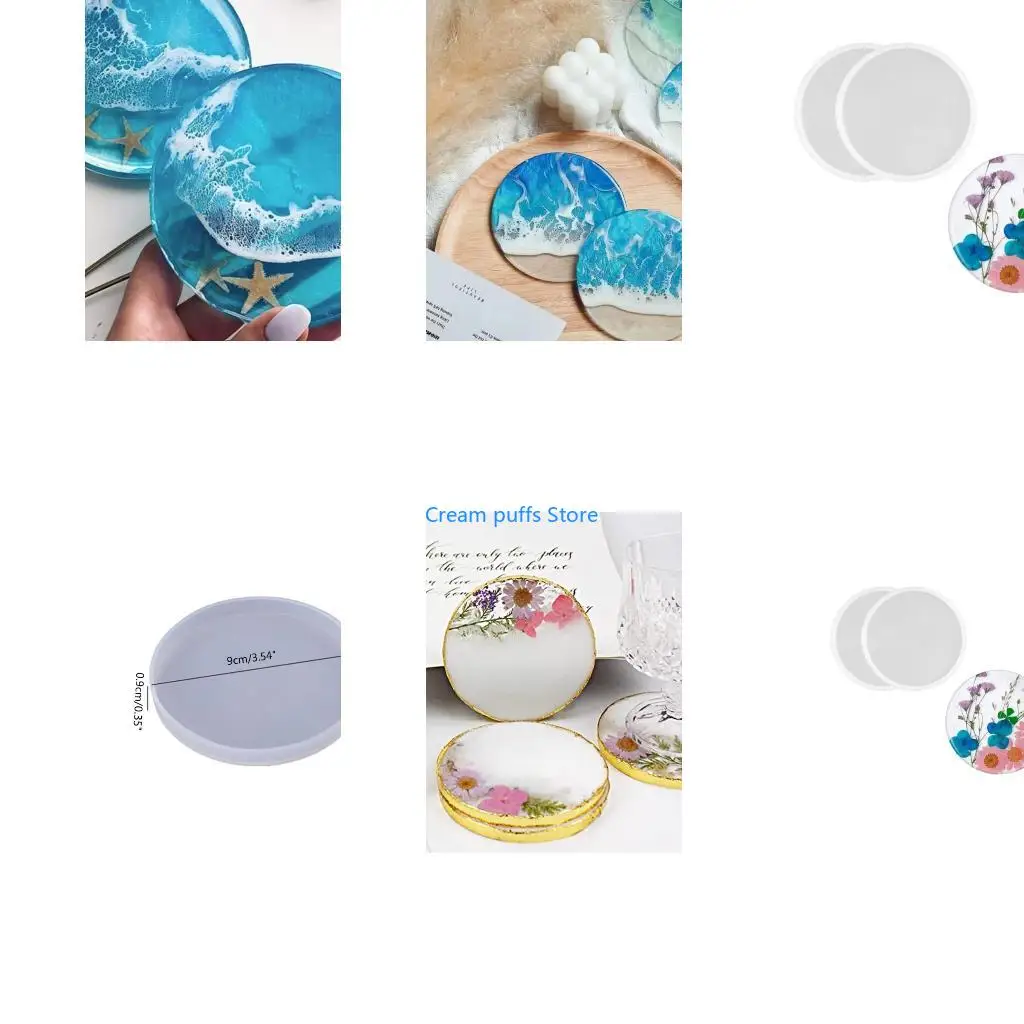 50LE Circle Epoxy Resin Casting Mold Silicone Mold Round Jewelry Making Mould