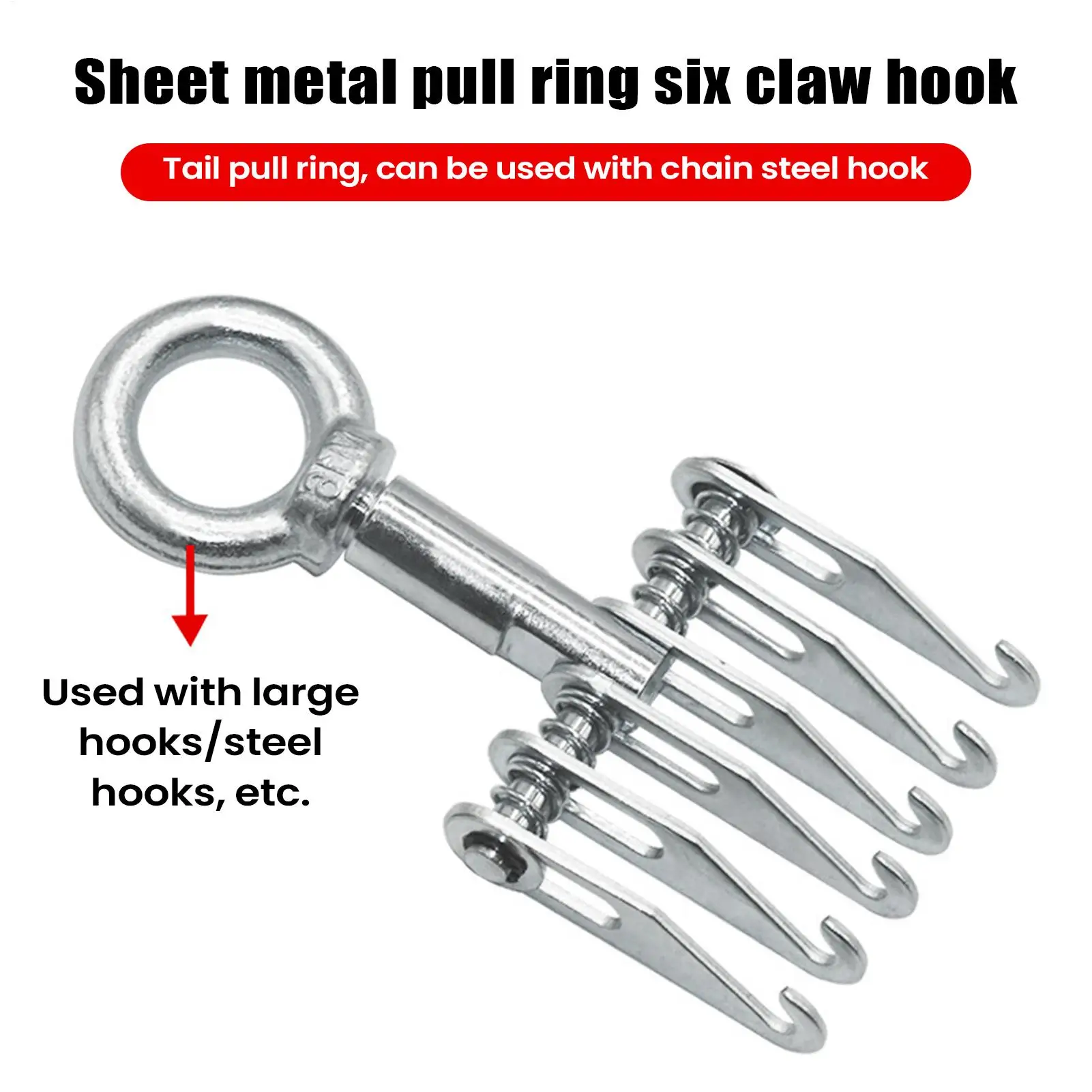 Body Repair Dent Removal Tools 6-Claws Paint Pulling Hook for Car Heavy Duty Dent Repair Claw for Technicians Mechanics