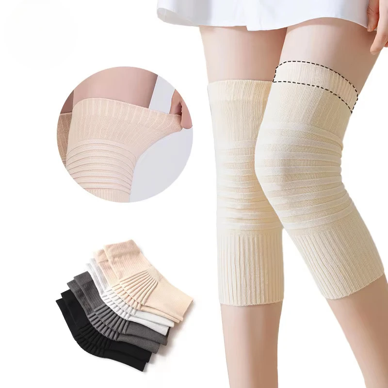 

Ultra-Thin Cotton Knee Pads Sleeves for Summer Breathable Elastic Air-Conditioned Room Knitted Anti Slip Knee Support Brace