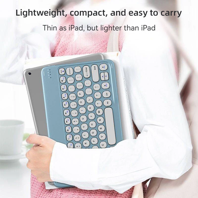 2025 لوحة مفاتيح بلوتوث إنجليزية جديدة 10 بوصة لأجهزة iPad Air Pro لوحة مفاتيح لاسلكية قابلة لإعادة الشحن للهاتف اللوحي والكمبيوتر المحمول العالمي