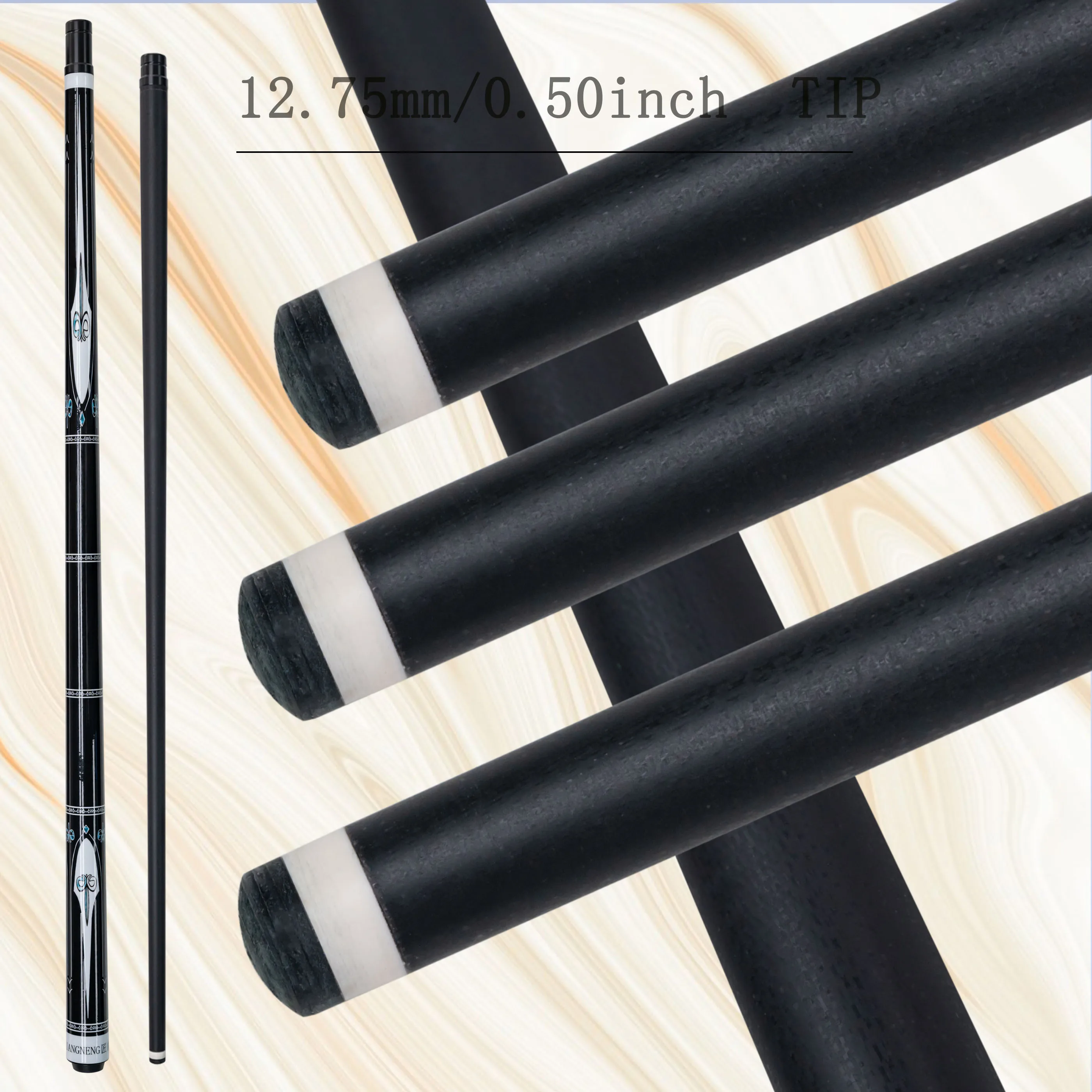 Professional Composite Carbon Pool Cue 12.75mm Tip Multi Layer Leather Ferrule Durable Design Superior Grip for American Pool