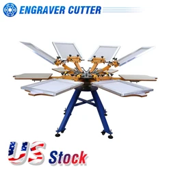 Clearance Price 6 Color 6 Station Screen Printing Machine Press T-shirt Printer Carousel for Bulk Wholesale US Stock
