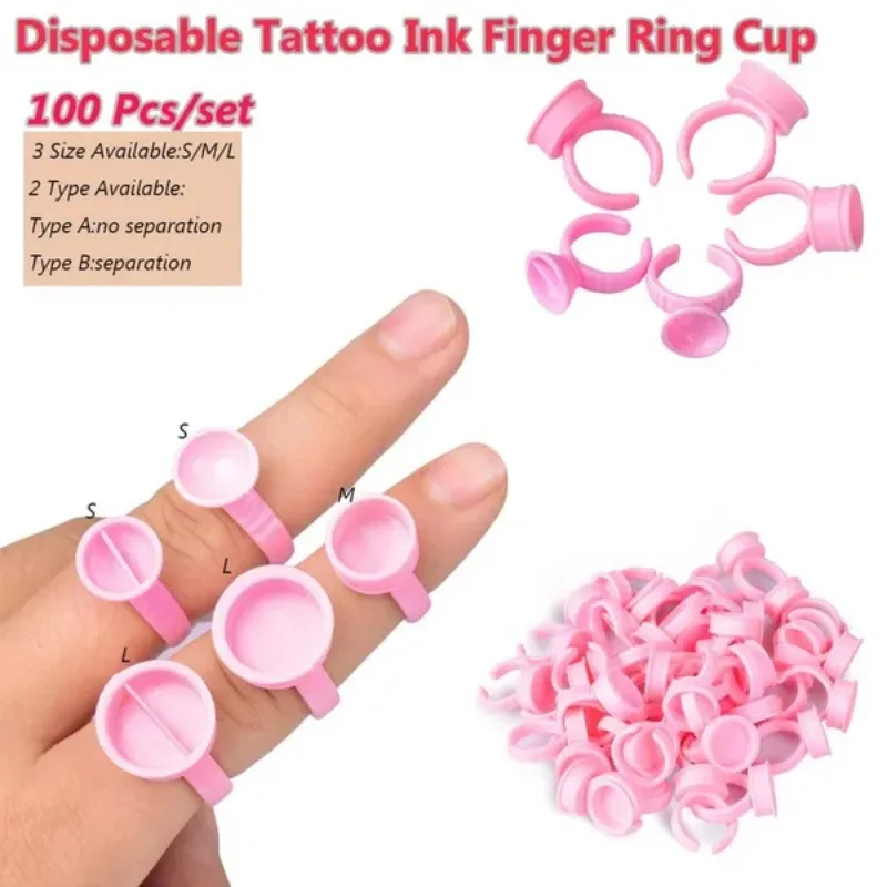 

100 Pcs/set Disposable Mini Tattoo Ink Cup For Tattoo Supplies Accessorie Eyelash Grafting Glue Cup Makeup Tools