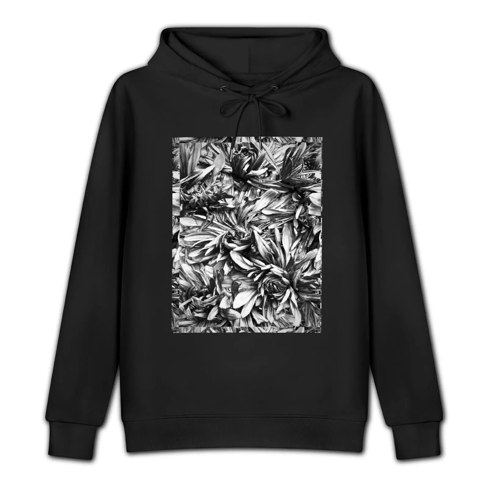 Monochrome flowers Pullover Hoodie anime clothing designer hoodies