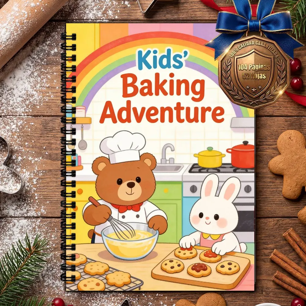 Spanish Cookbook, Suitable for Home Cooking, Home Chef Use,Food Enthusiast Gift, Cute Notebook with Baking - Themed Illustration