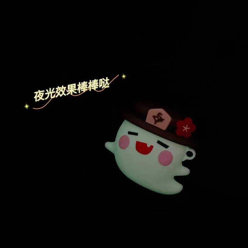 Funny Cute genshin ghost For AirPods 3 Pro 21 Case Silicone Kawaii luminous Protector Hu Tao Anime Earphone For AirPods Pro Case