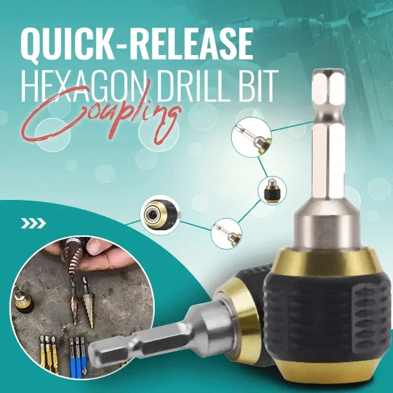 Quick Release Hexagon Drill Bit Coupling 1/4Inch Impact Tough Fast Change Bit Holder Extension Screwdriver Chuck Adapter Connect