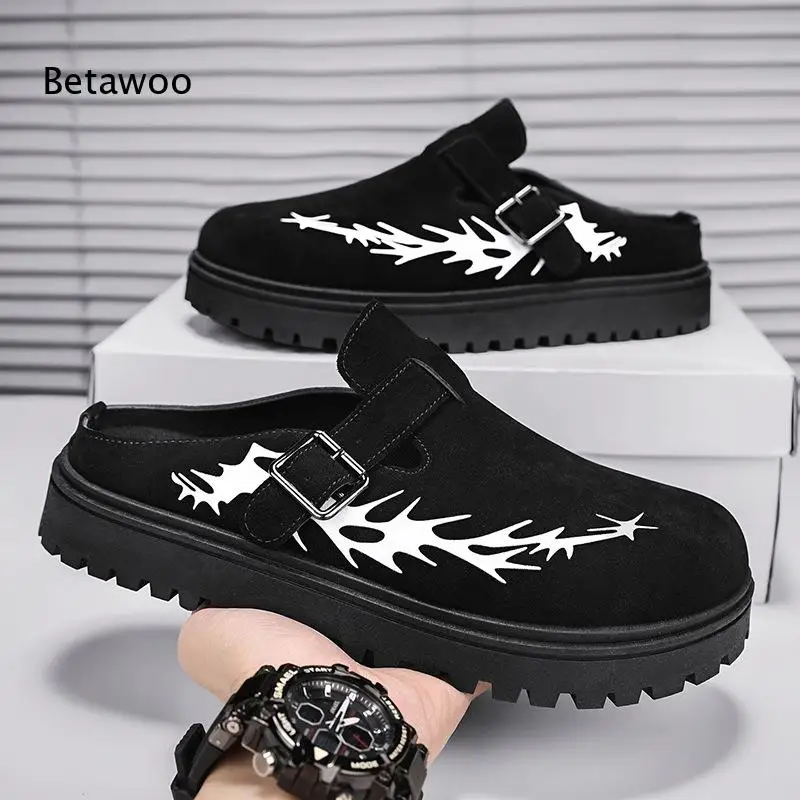 Black & Khaki Tone Urban-Ready Street Casual Slides