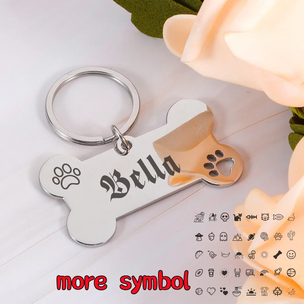 

Personalized Pet ID Tag Free Engraved Bone Pet ID Name for Cat Puppy Dog Collar Tag Pendant Keyring Bone Pet Accessories