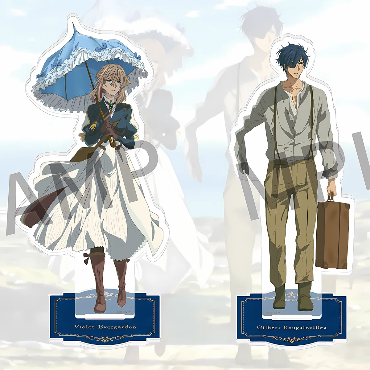 Nuevo Llavero de Anime Violet Evergarden, Figura Acrílica HD de 15 cm de Violet Gilbert Cattleya, Decoración de Escritorio, Regalo de Carnaval