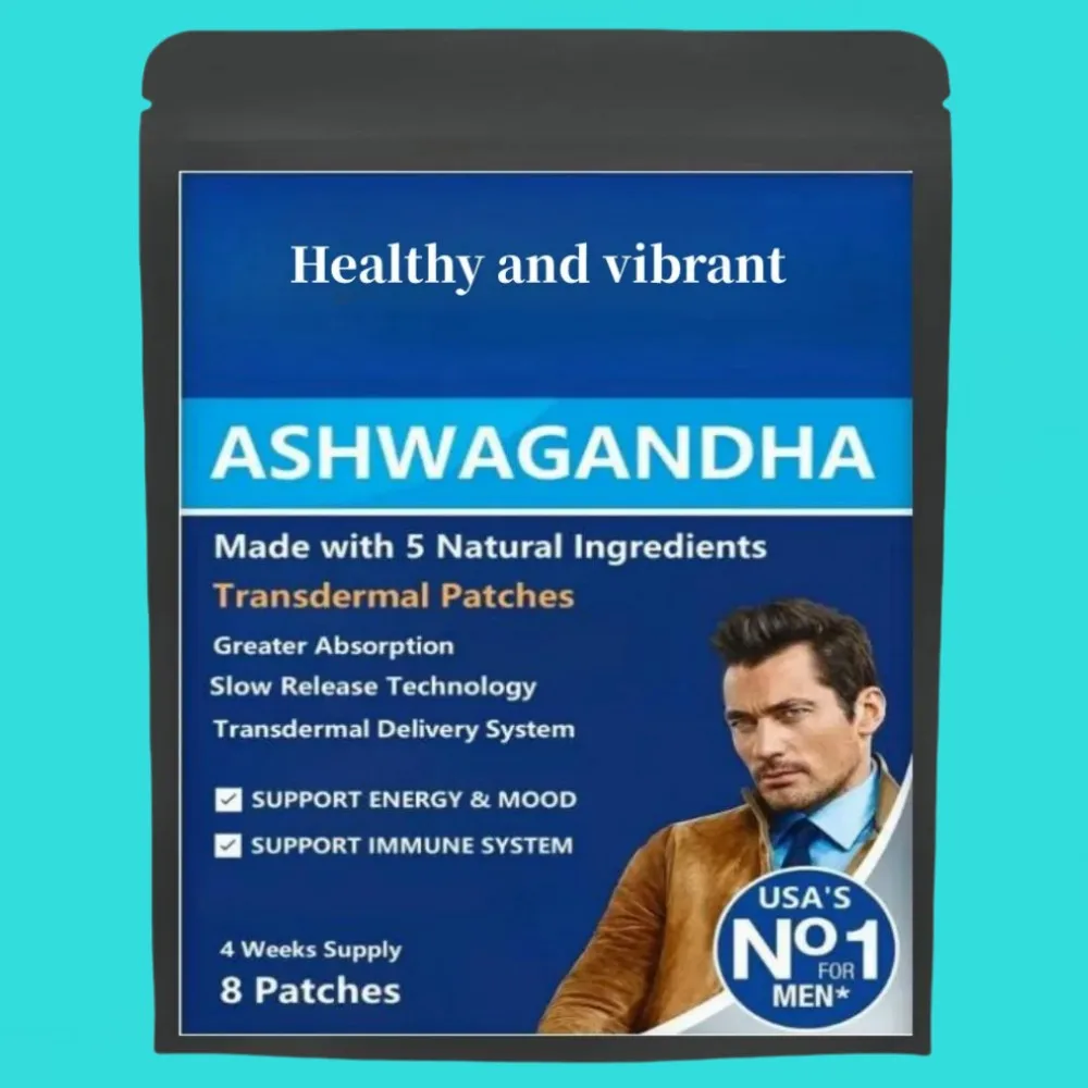 

Ashwagandha Transdermal Patches. Combined With Turmeric, Ginger, Black Pepper And Rhodiola. Mood And Strength Support Supplement