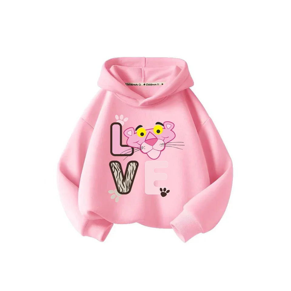 Disney Pink Panther cartoon Print hoodie Girl Children\'s clothing Cute Cat hoodie children\'s clothing Fall Winter top