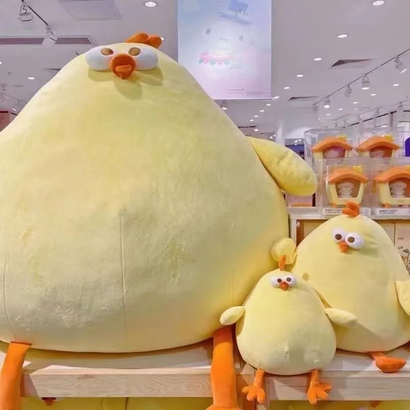 Divertidos juguetes de peluche de pollo gordo, almohada de simulación suave, lindos muñecos de peluche, almohada para el cuello, Animal relleno para niños y niñas, regalos de Festival