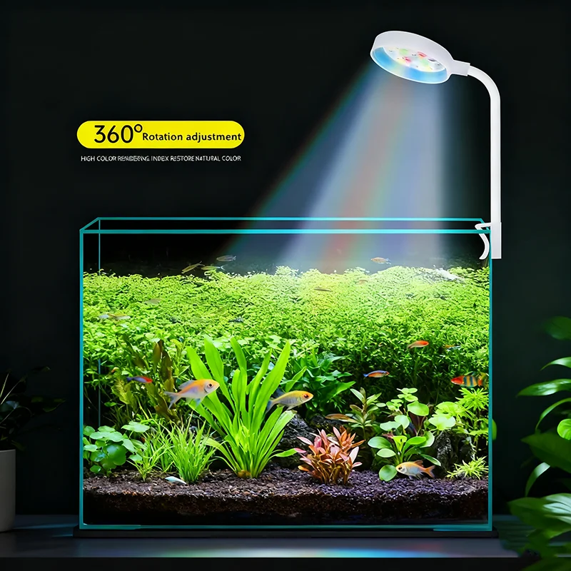 USB LED Fish Tank Clip Lamp High Transparency Bright Supplement Lighting Mini Aquarium Aquatic Plant Grow Light For Small Aquasc