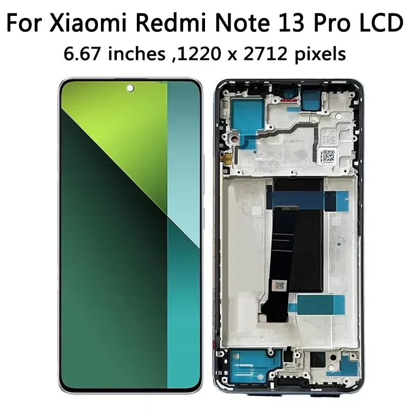 6.67'AMOLED for Xiaomi Redmi Note 13 Pro 4G 23117RA68G Display Touch Screen Digitizer for Redmi Note13Pro 5G 23117RA68G Display