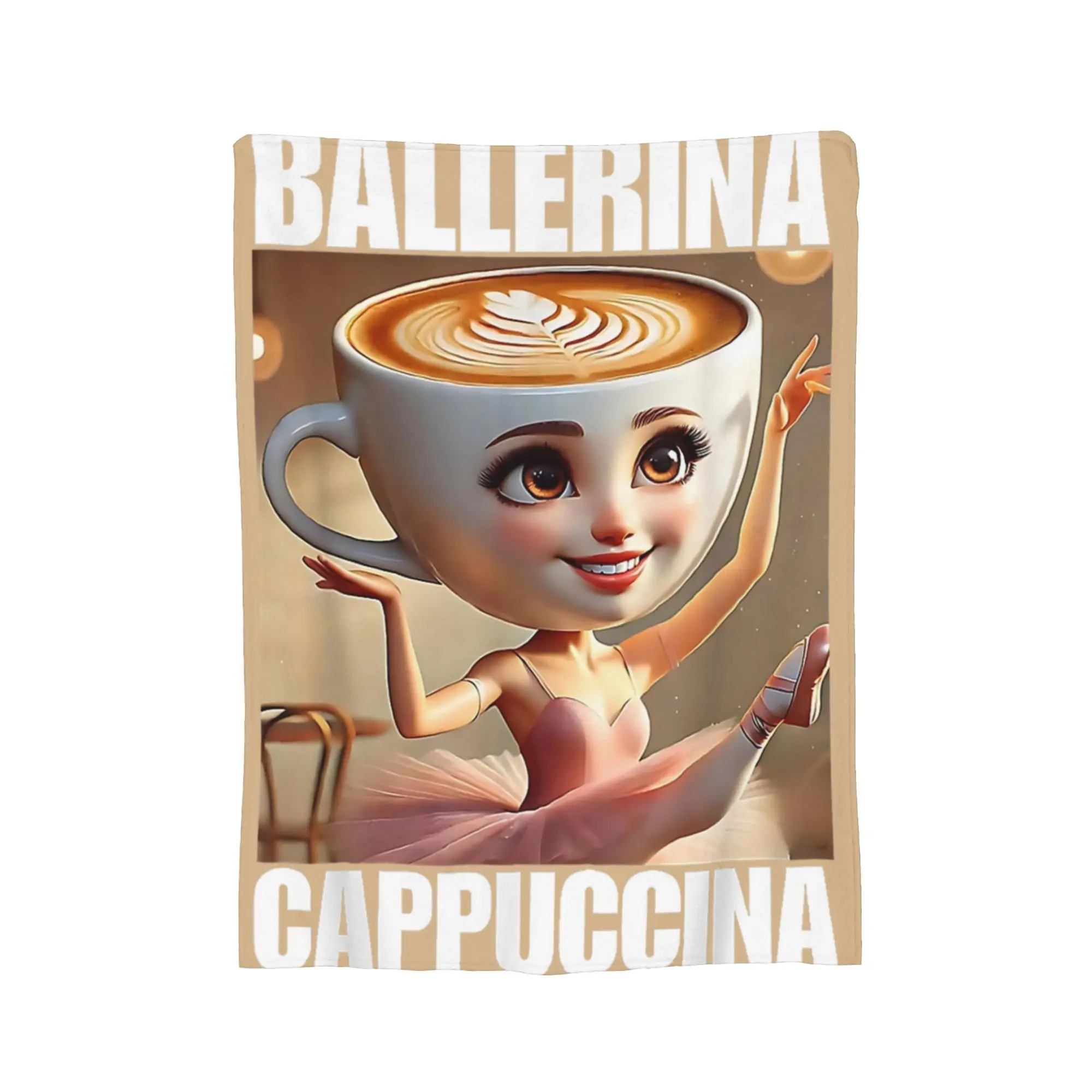 Ballerina Cappucina Italian Brainrot Blankets  Wool Awesome Breathable Throw Blankets for Bedding Lounge Summer
