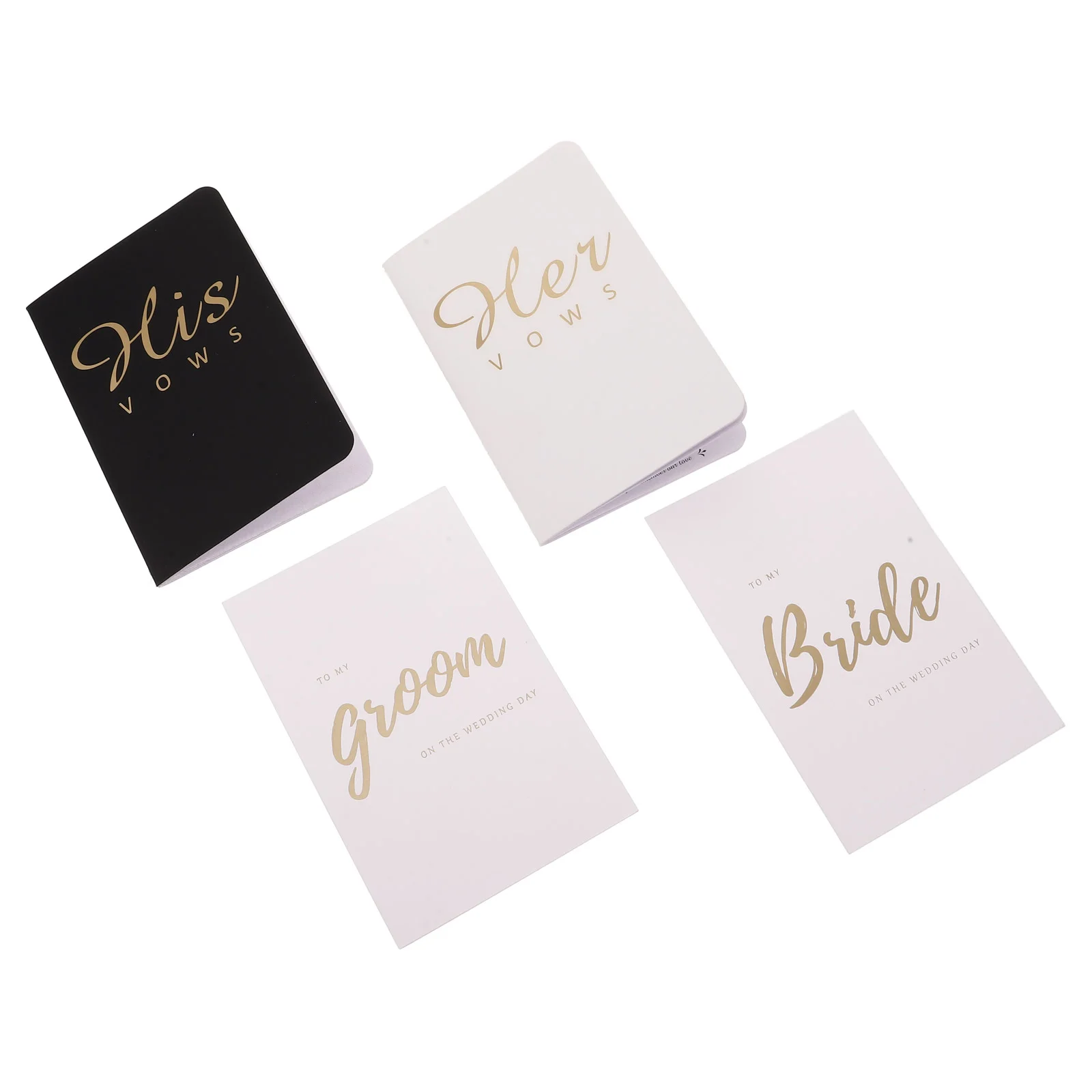 The Notebook Wedding Speech Vows His Hers Small and Fresh Renewal White Gold Foil Lettering Books Bridegroom