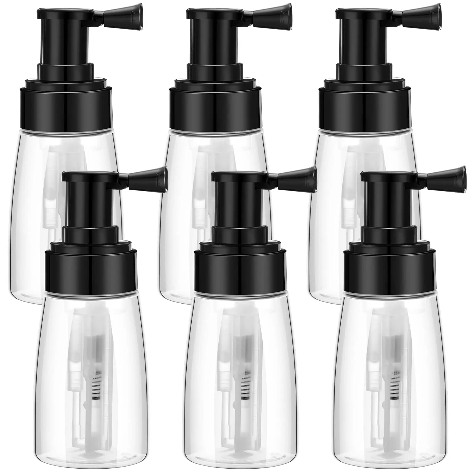6pcs 180ml Powder Atomizer Travel Spray Bottle Set Barber Talcum Emulsion Lotion Dispenser Salon Rotating Accessory Beauty Care