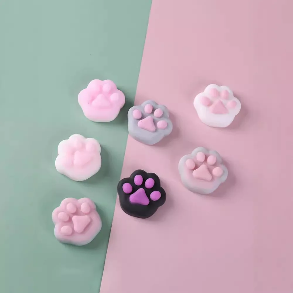 Cute Cat Paw Sensory Toys Mini Cat Paw Squeeze Toy Silicone Tpr Cartoon Fidget Toy Fidget Toy 3D Pinch Decompression Toy Kids