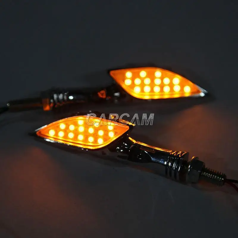 15 led Chrome Skull Motorcycle Turn Signals Indicator Bobber Cruiser Chopper For Harley Davidson Victory Kawasaki Suzuki ... view 2