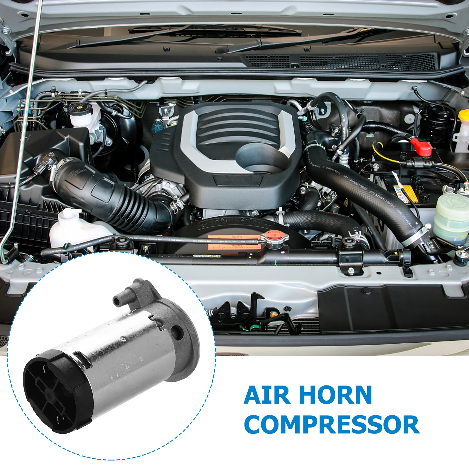 ضاغط بوق الهواء 12 فولت محرك فضي أنيق عالي الكفاءة سهل التركيب للسيارات والشاحنات والقوارب التوافق العالمي