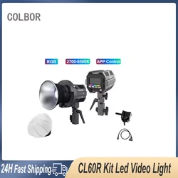 COLBOR CL60 RGB LED Video Light 2700K-6500K Photography Lighting Youtube tiktok Photo Studio Lamp APP Control for Cam Shooting