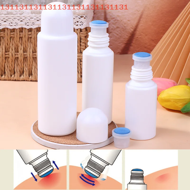 Refillable Sponge Head Applicator 50/80/150ML Empty Plastic Liquid Medicine Bottles for Skin Care Scalp Hair Antipruritic Storag