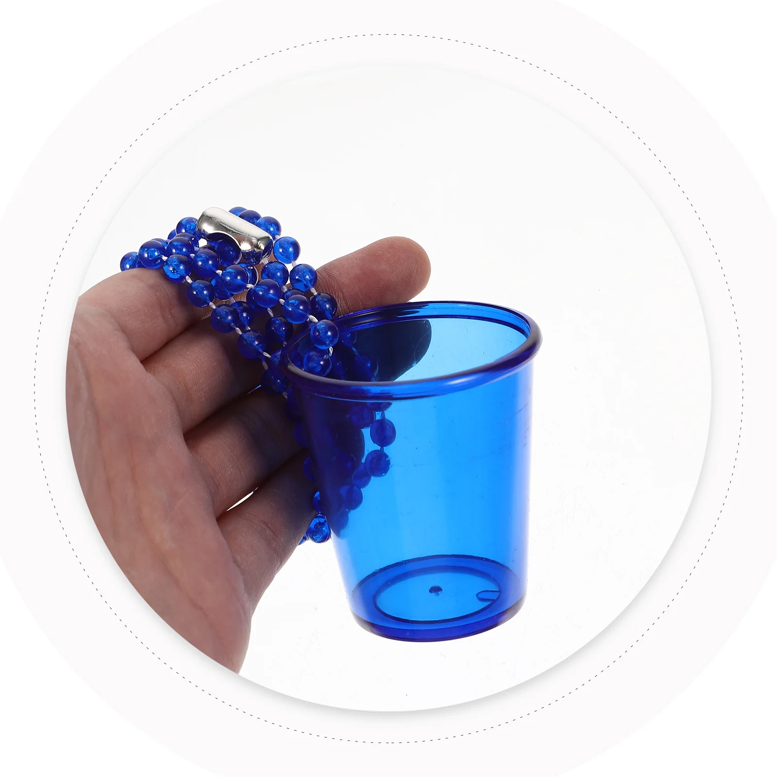 12 Pcs Shot Necklaces Transparent Bead Chain Cup Bachelor Party Cups Multifunction Rosy