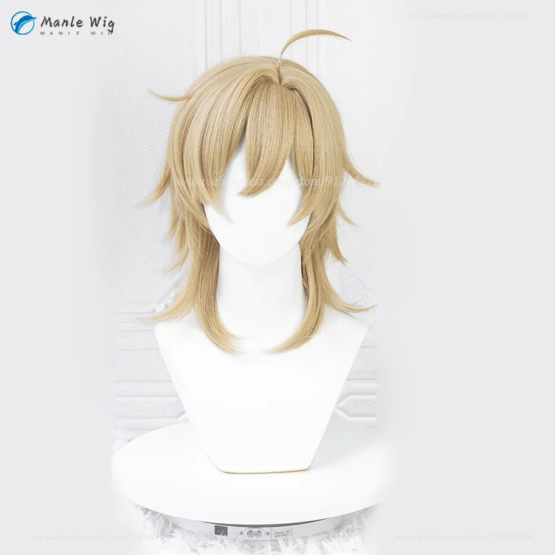 ES Hakaze Kaoru Cosplay Wig Short Flax Gold Wig Heat Resistant Synthetic Hair Hakaze Kaoru Cosplay Anime Wigs + Wig Cap