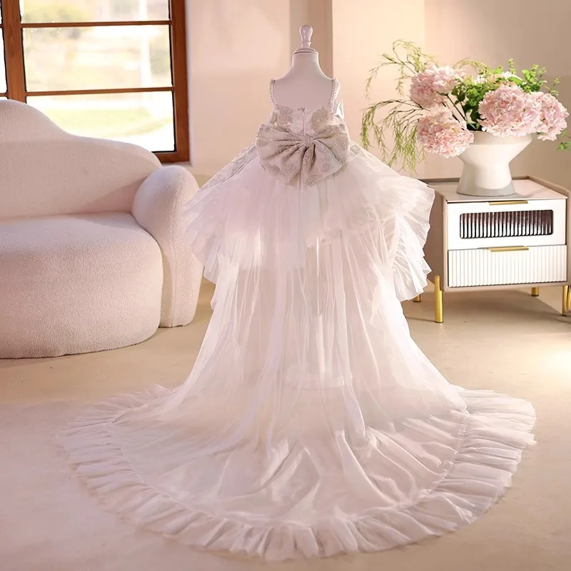 KLFLGD Exquisite and elegant girls sequin tailgown ornate pageant performance dress Luxury high-end party evening dress