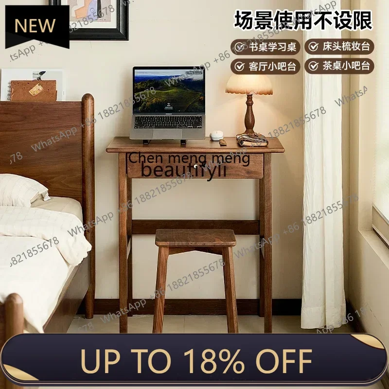 

P178 Black walnut small desk bedroom household solid wood computer desk student simple desk