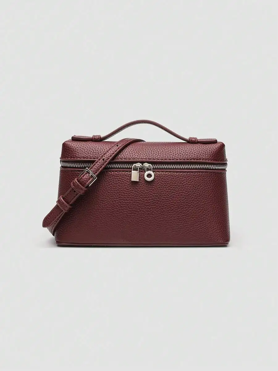 

1pc Solid Color Stone Texture PU Square Crossbody Bag, Suitable For Women's Daily Fashion Matching, Outings, Shopping, Parties, Elegant Women's Handbag, Women's Commuter Bag, Ideal Choice For Valentine's Day, Comfortable And Fashionable, Stylish Handbag,
