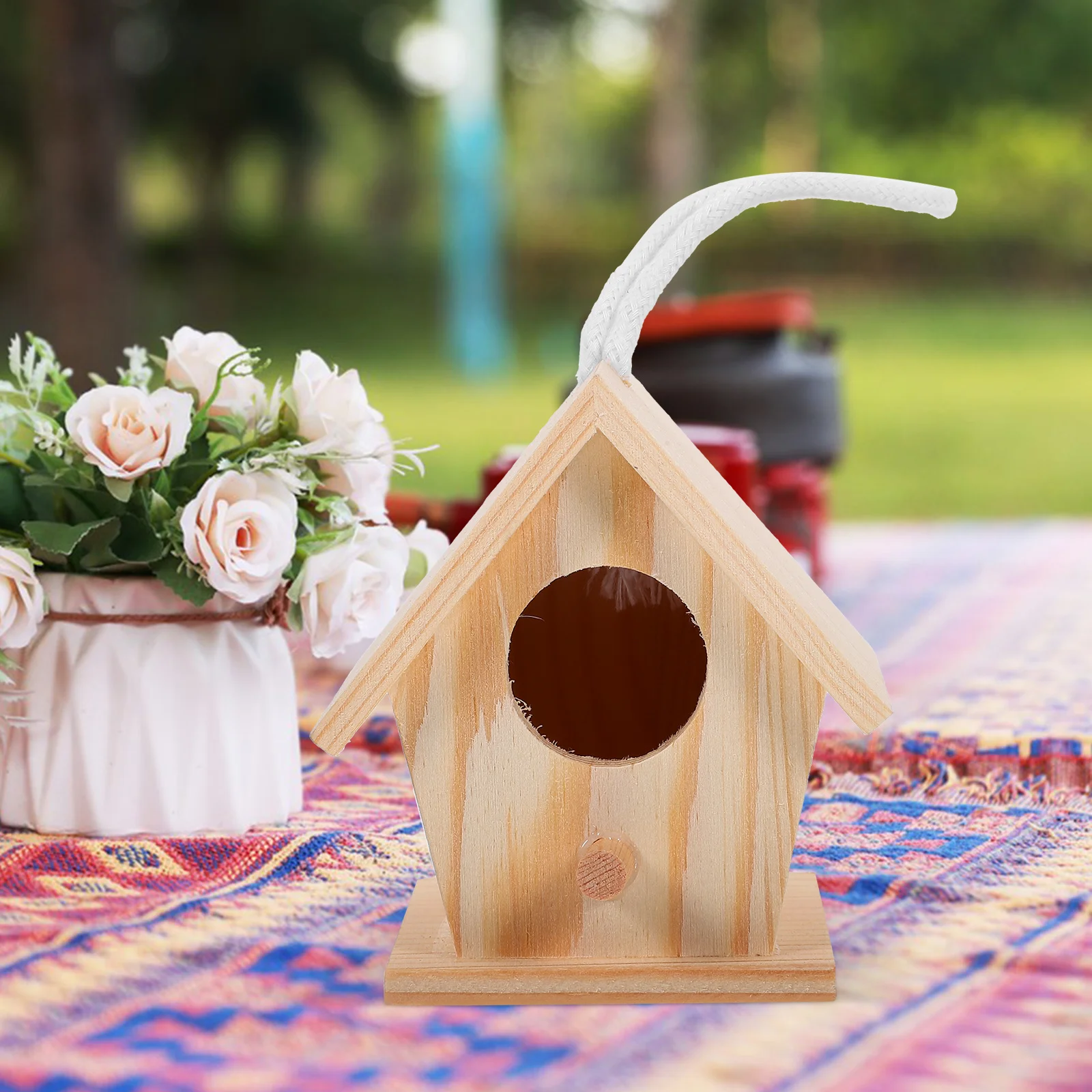

5 Pcs Mini Bird Decoration for Outdoors Birdhouses Ornamental Nest Wood Hanging Tiny