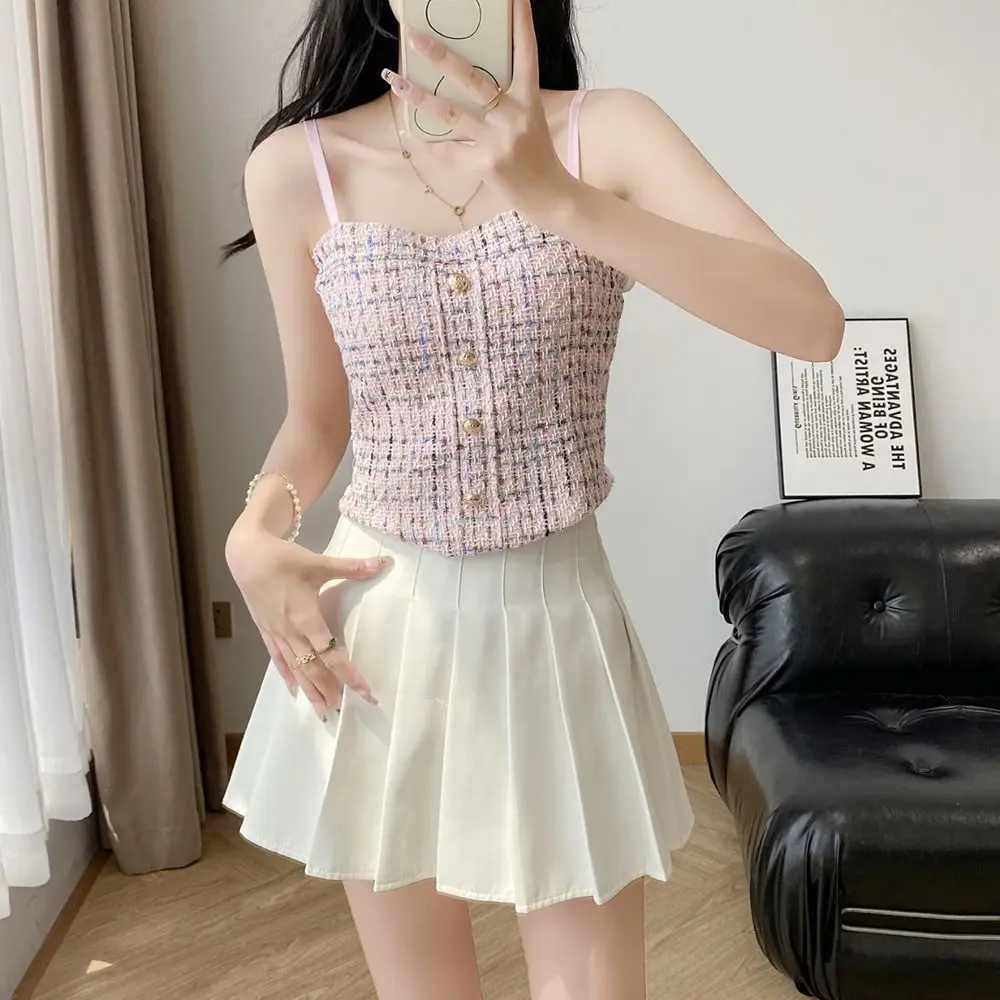 Casual Elegant Summer Tank Tops Sleeveless Underwear Cami Top Shirt Chest Halter Undershirt Fitted Tops for Women