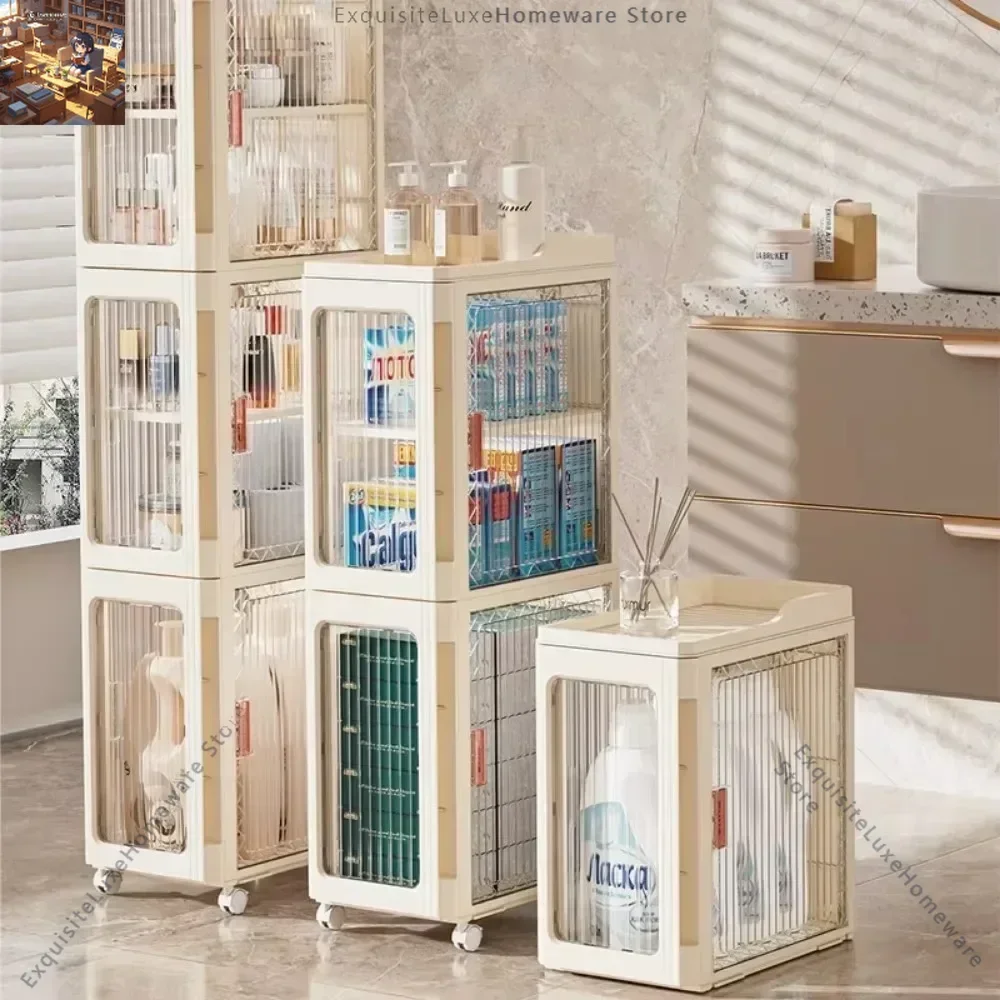 Multifunctional Storage Cabinet Drawer Style Bathroom Crevice Cabinet SeamOrganizer Shelf Toilet Moisture-Proof Capacity Shelves