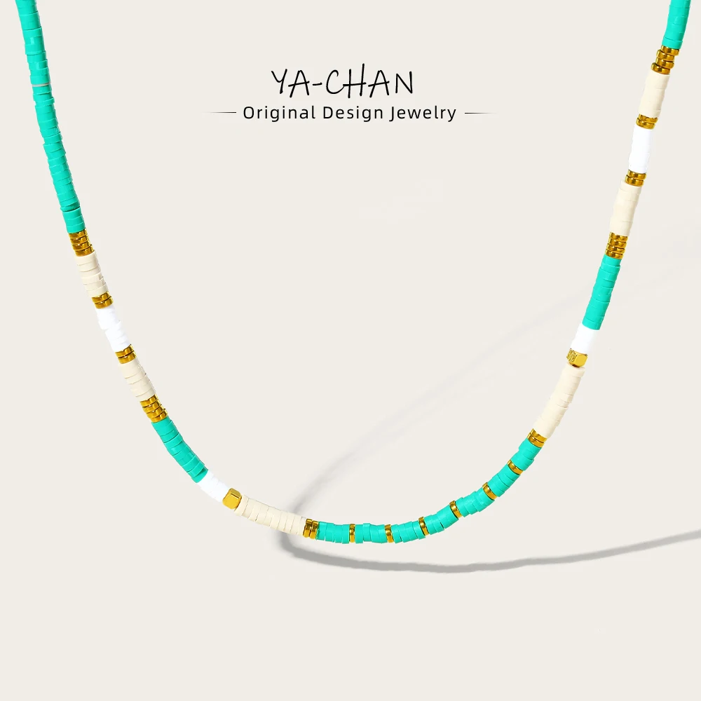 

YACHAN Colorful Acrylic Beaded Necklace for Women Handmade Making Bead Necklaces Stainless Steel Beads Trendy Jewelry Gift