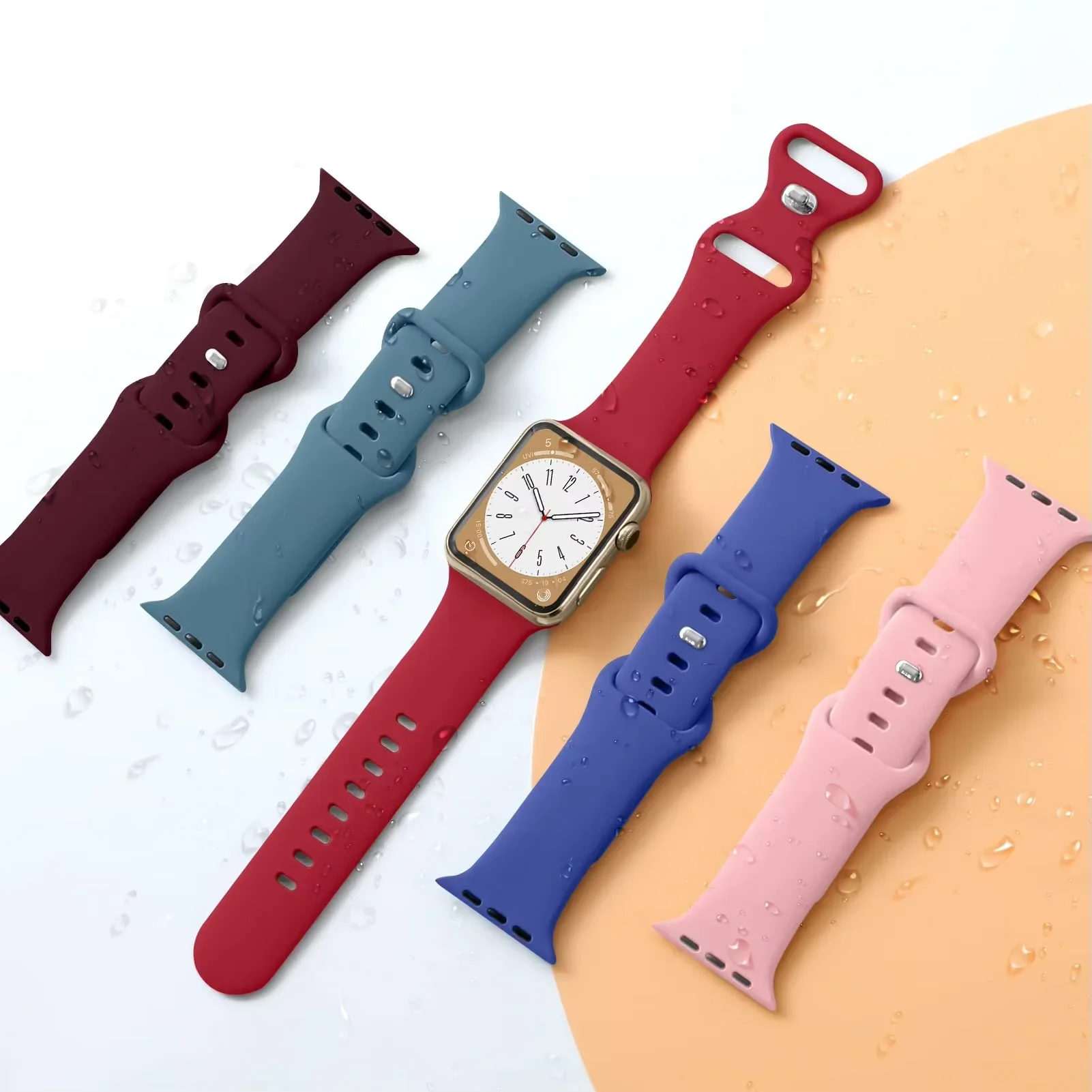 Silicone Band for Apple Watch Strap 44mm 46mm 40mm 41mm 42mm 45mm Sport Bracelet Iwatch Series 11 10 9 8 7 6 5 SE Ultra 3 2 49mm