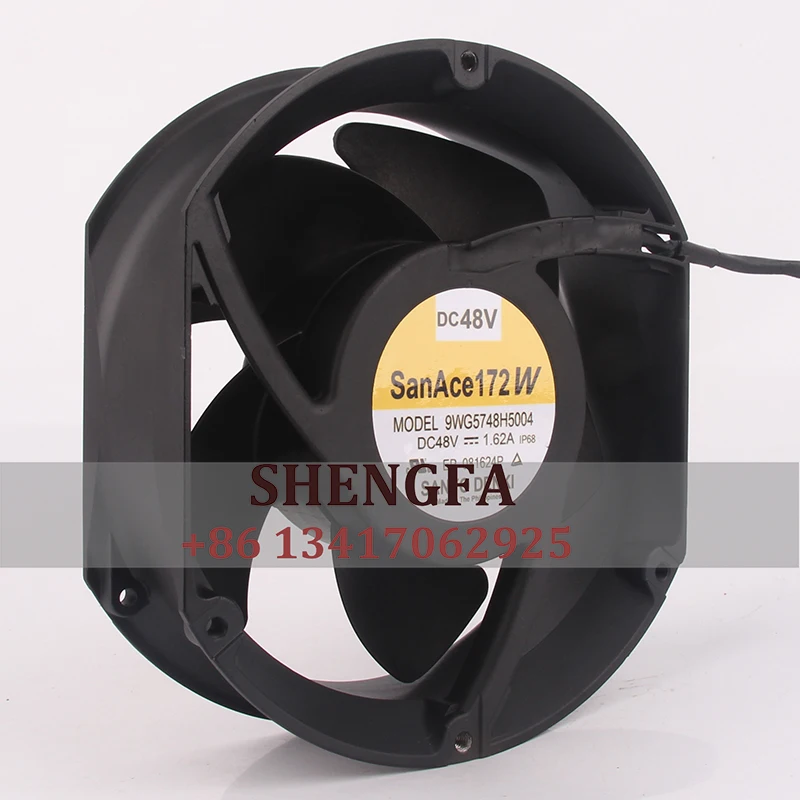 SANYO 9WG5748H5004 Case Cooling Fan DC48V 1.62A 172x172x51MM 17251 17CM Large Air Volume Waterproof Centrifugal Ventilation