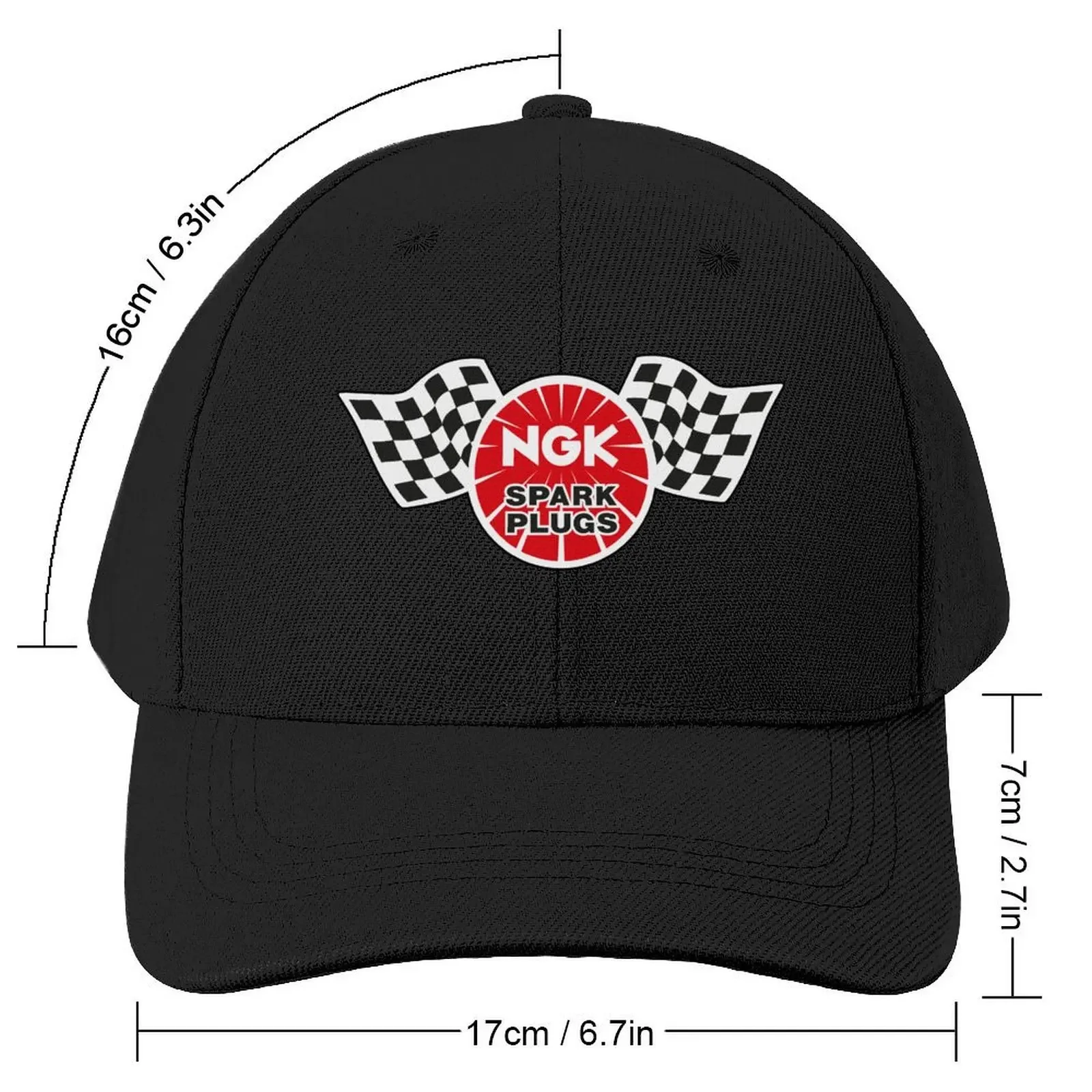 NGK Spark Plugs vintage checkered flag (black outline) Baseball Cap Visor Sports Cap Streetwear Fishing cap Boy Women's