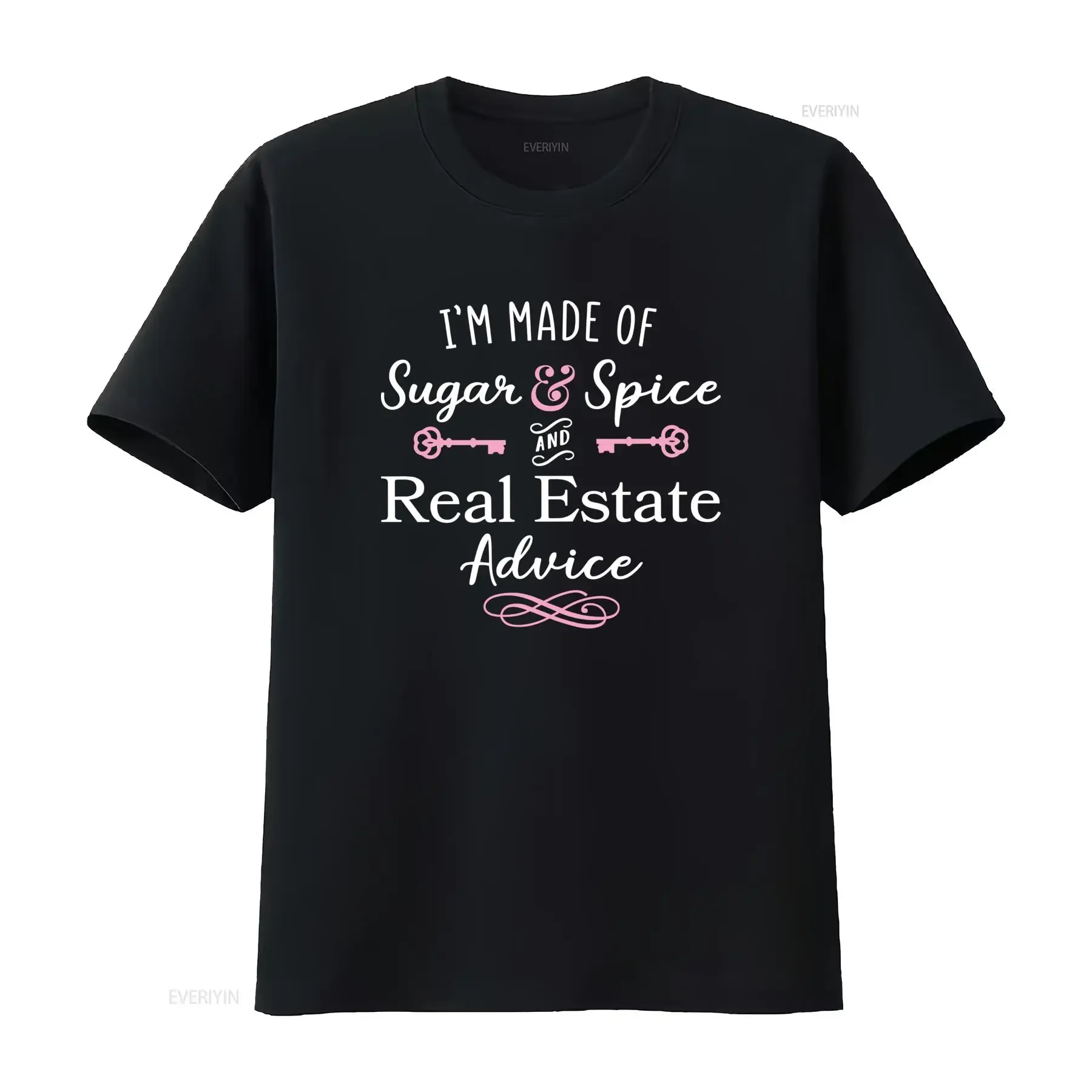 Funny Real Estate Agent Sugar Spice Quote Print Casual T Shirt vintage Washed Comfortable homme Versatile Soft