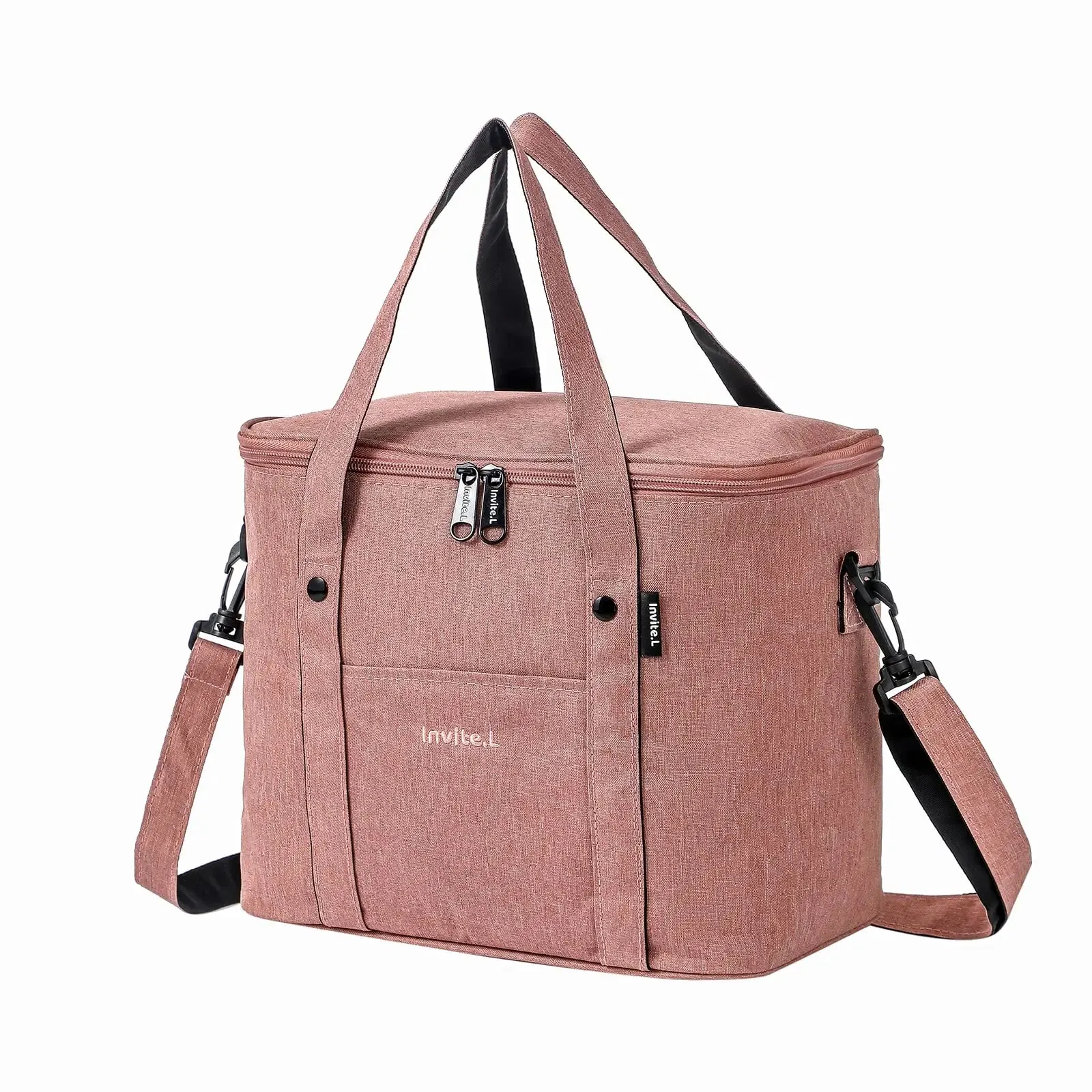 1pc Insulated Lunch Bag For Men/Women, Reusable Large Lunch Cooler Box Tote Shoulder Strap For Work Office Picnic Beach Travel view 3
