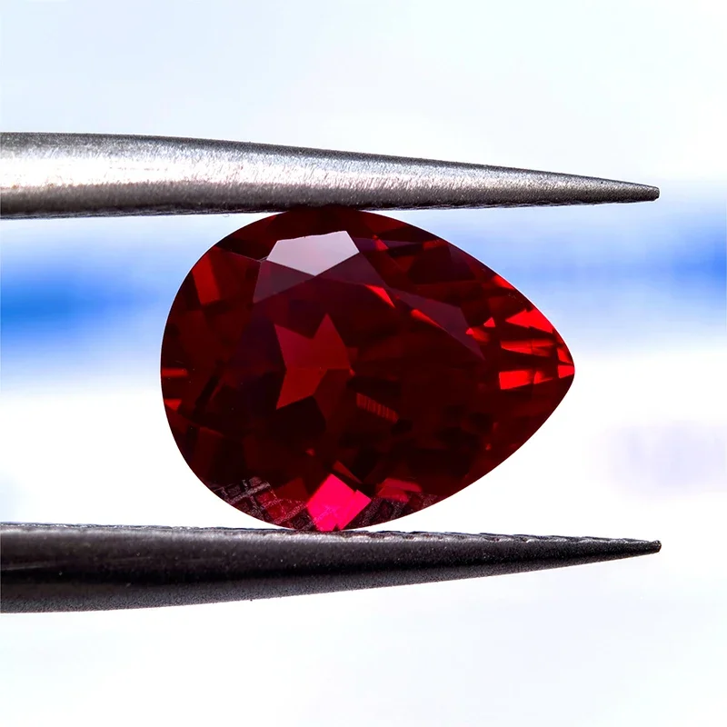 Lab Grown Ruby Pear Shaped  Red Color VVS1 Charms Diy Jewelry Rings Earrings Making Selectable AGL Certificate