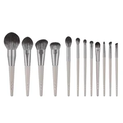 12pcs/set Grey Makeup brushes Powder Blush Foundation Highlighter Eyeshadow Make up Brush kit Smudge Crease eyebrow brush