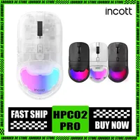 Ironcat Incott Hpc02 Pro Wireless Mouse Dual Mode Transparent Paw3395 Rgb Gaming Mouse Hot-Swap Ergonomics Hpc02pro Pc Gamer