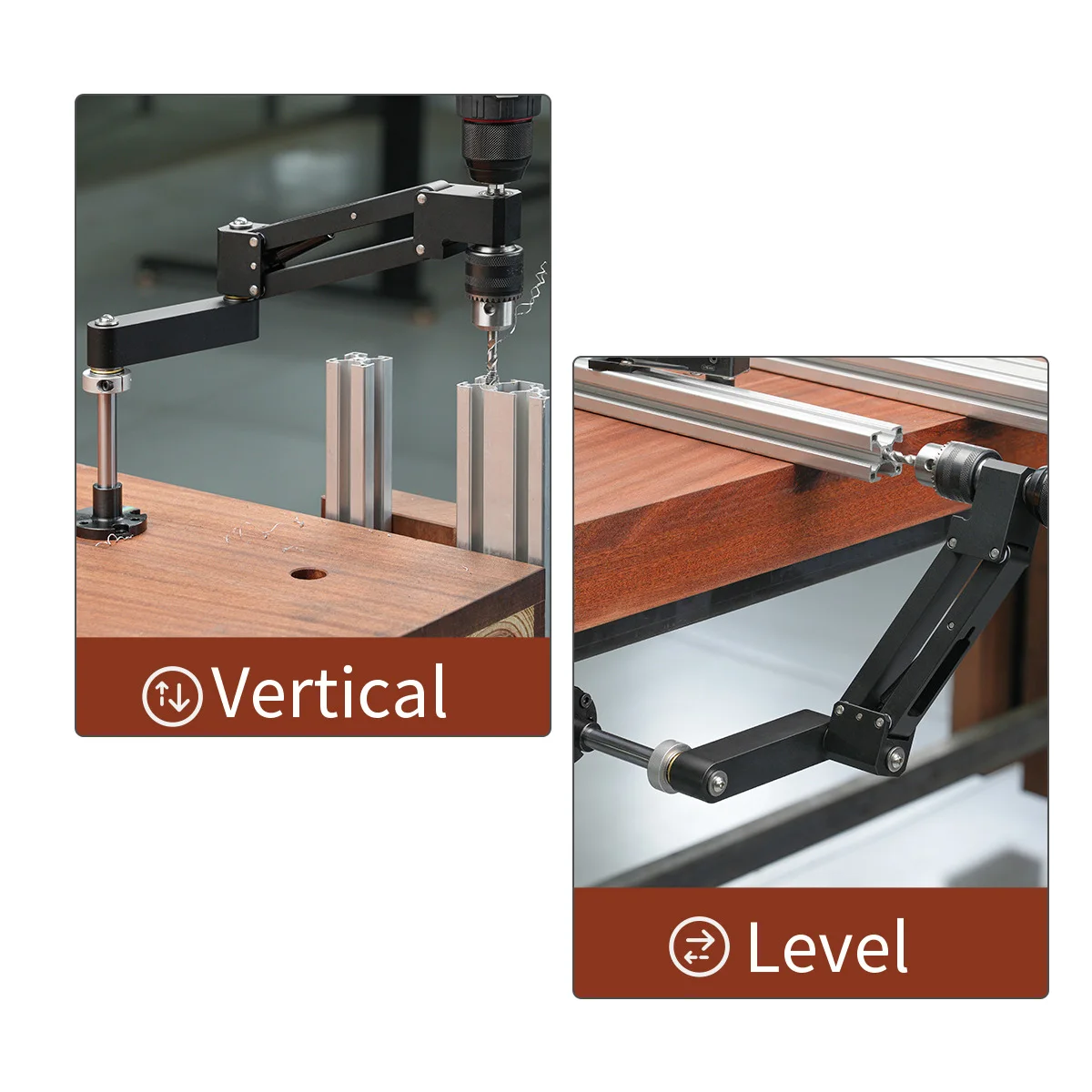 Woodworking Tapping Cantilever Bracket, CNC Aluminum Alloy Vertical Horizontal Tapping Machine Bracket Hand Tool