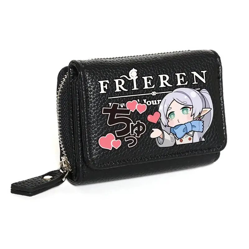 프리렌: 여행의 끝 너머 애니메이션 상품, 고품질 짧은 유니버설 스냅 지갑/카드홀더, 머니 클립, 가죽 지갑