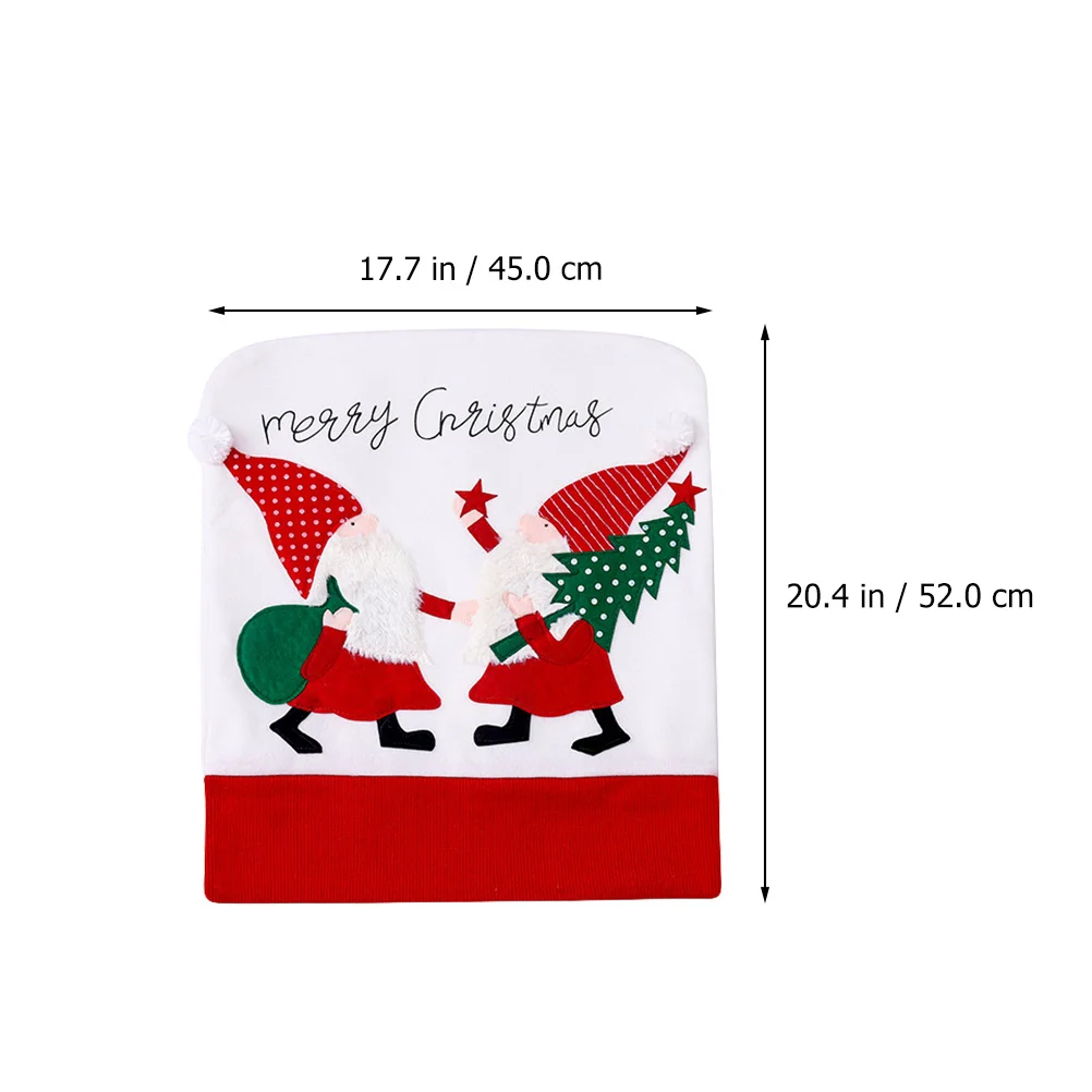

1Pcs Christmas Chair Cover Santa Claus Pattern Flannel Seat Protector Dining Chair Cover Xmas Party Supplies Christmas Slipcover