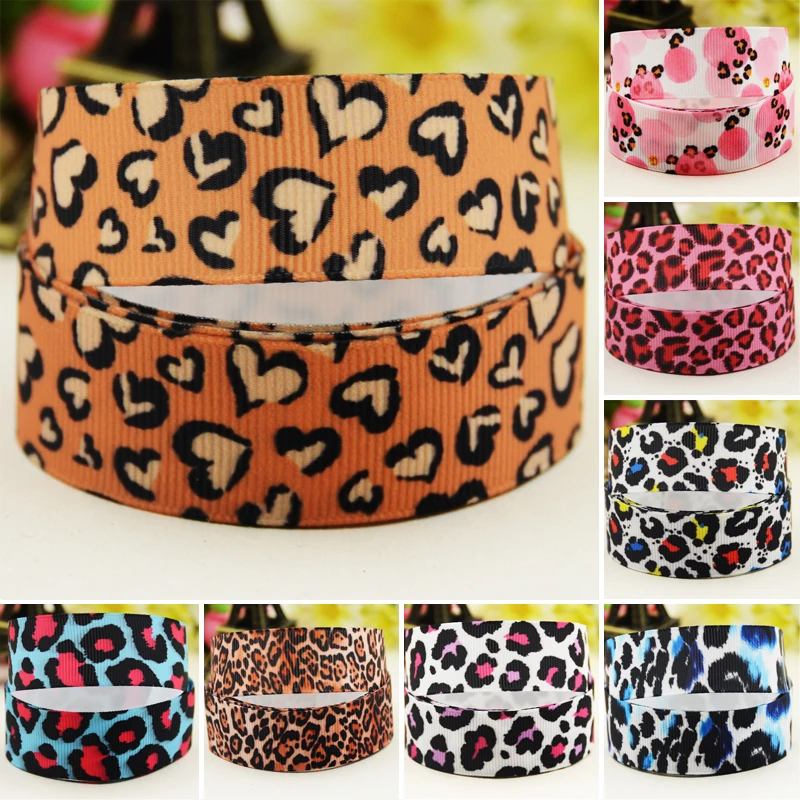 22mm 25mm 38mm 75mm Animal stria cartoon printed Grosgrain Ribbon party decoration 10 Yards satin ribbons