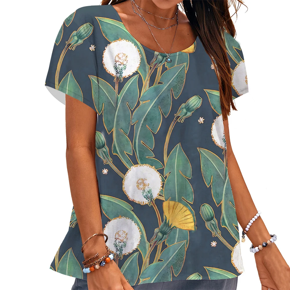 Summer Animal Floral T-shirt 3D Print Squirrel Bunny Tees Woman Streetwear T Shirts Harajuku Oversized Y2k Tops Women Clothing