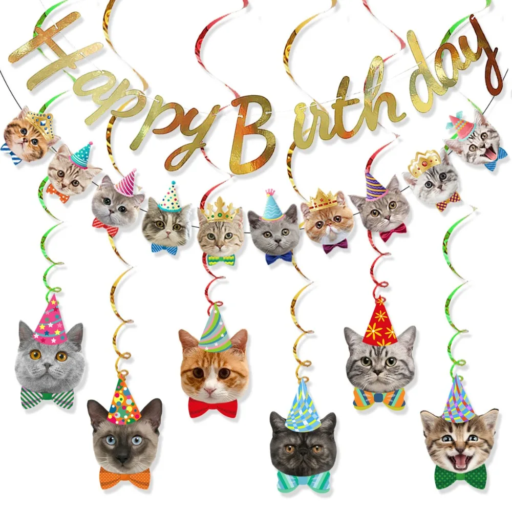 

Cartoon Pattern Happy Birthday Banner Paper DIY Decoration Pet Theme Banner Cute Animal Animal Birthday Banner Kids Theme Party
